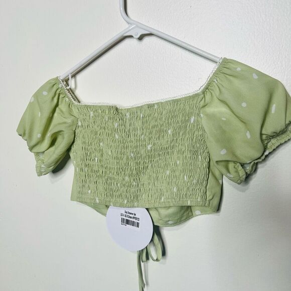 Princess Polly Daydreamer Top Crop Green White NWT - Picture 3 of 8